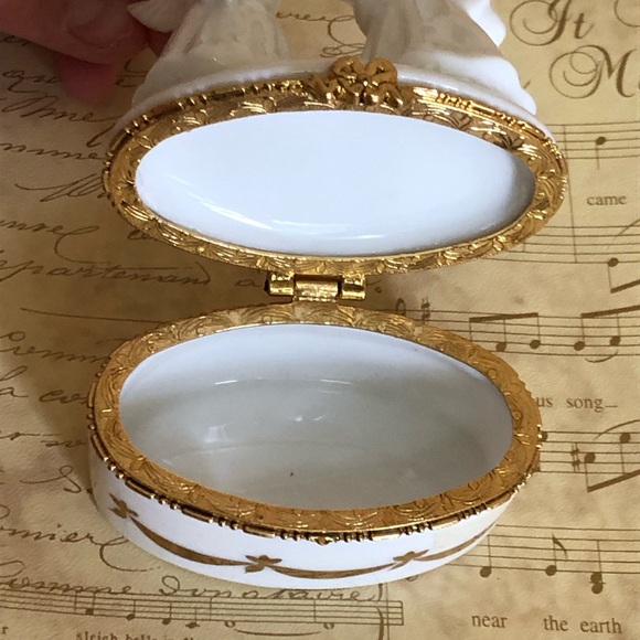 90's Lefton China Angels Trinket Box - Lefton Collectible - Angel Figurine - Picture 5 of 12